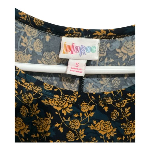 LuLaRoe Casual Stretch Floral Round Neck Short Sleeves Dress Size S - Picture 7 of 8